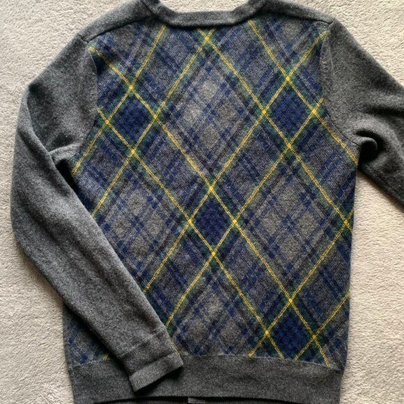 Fred Perry Cardigan Lambs Wool Argyle Sweater. Medium. - Picture 2 of 12